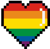 Gif animé coeur arc en ciel